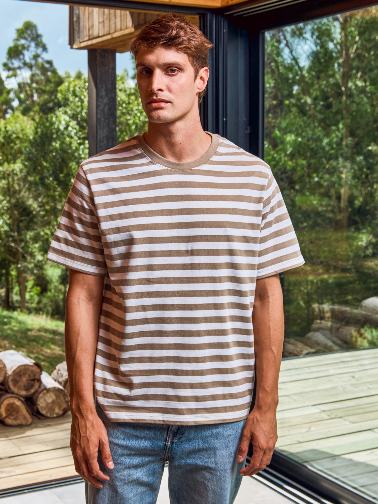CAMISETA VESTERBRO - Humus Stripes:CLOUD DANCER