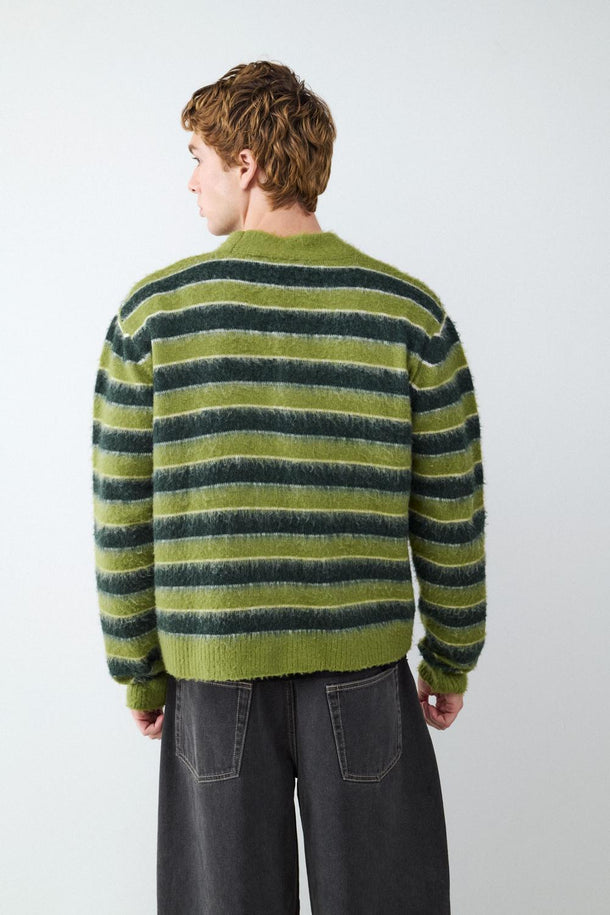 Product CARDIGAN CUELLO PICO RAYAS BMK-Green Tea - Image 3