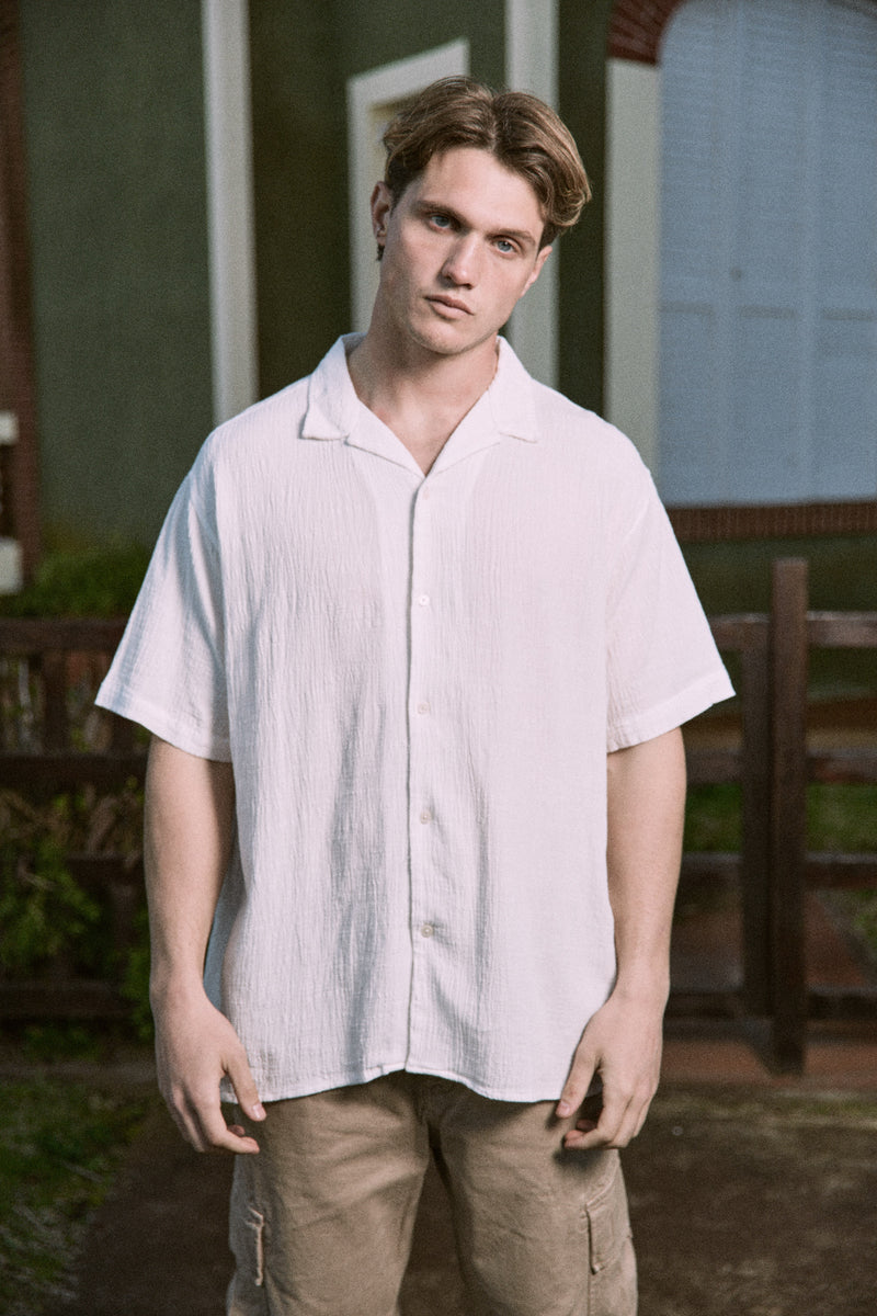 CAMISA RELAXED CRINKLE LUKE - Cloud Dancer