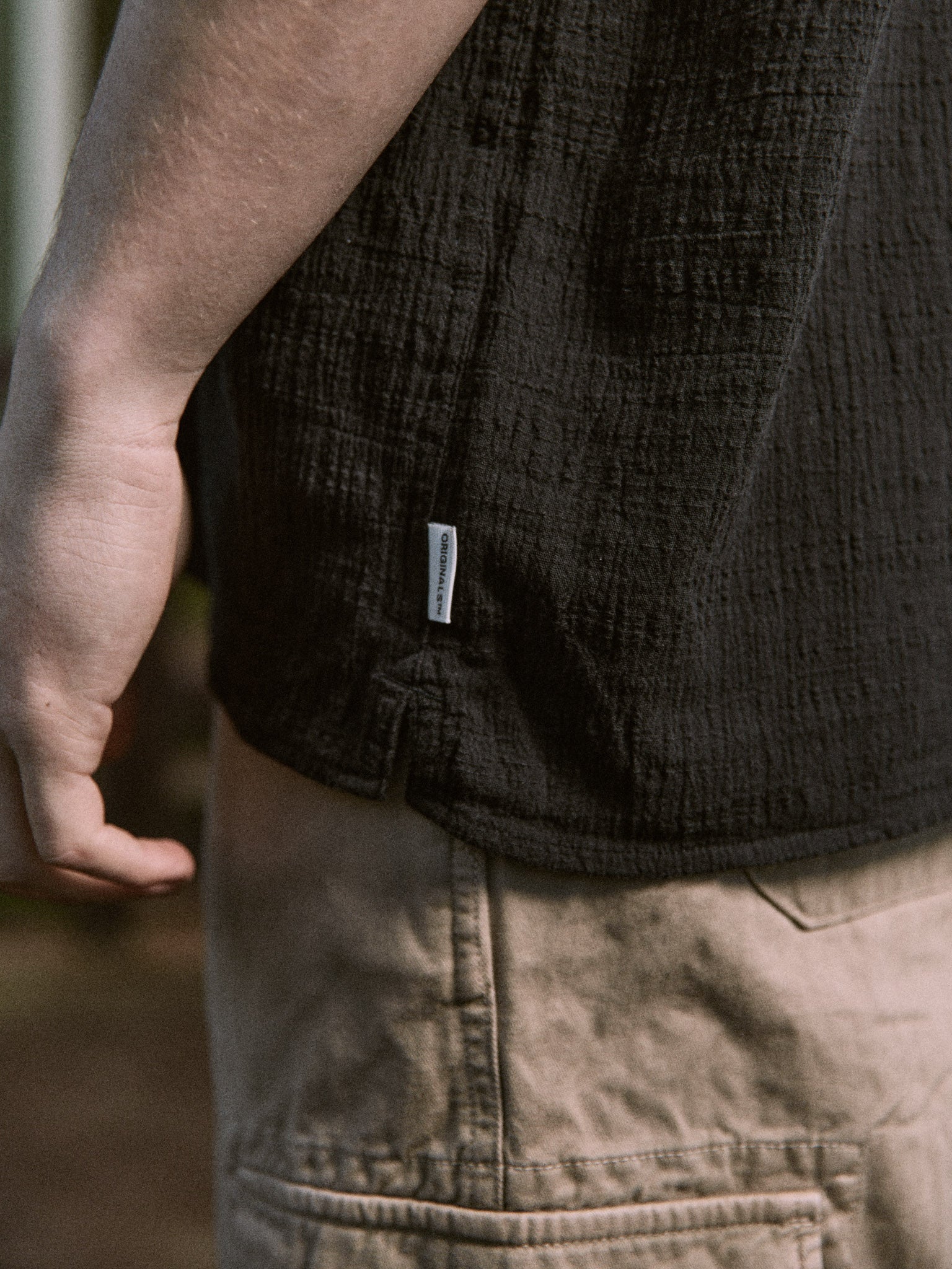 CAMISA RELAXED CRINKLE LUKE - Black