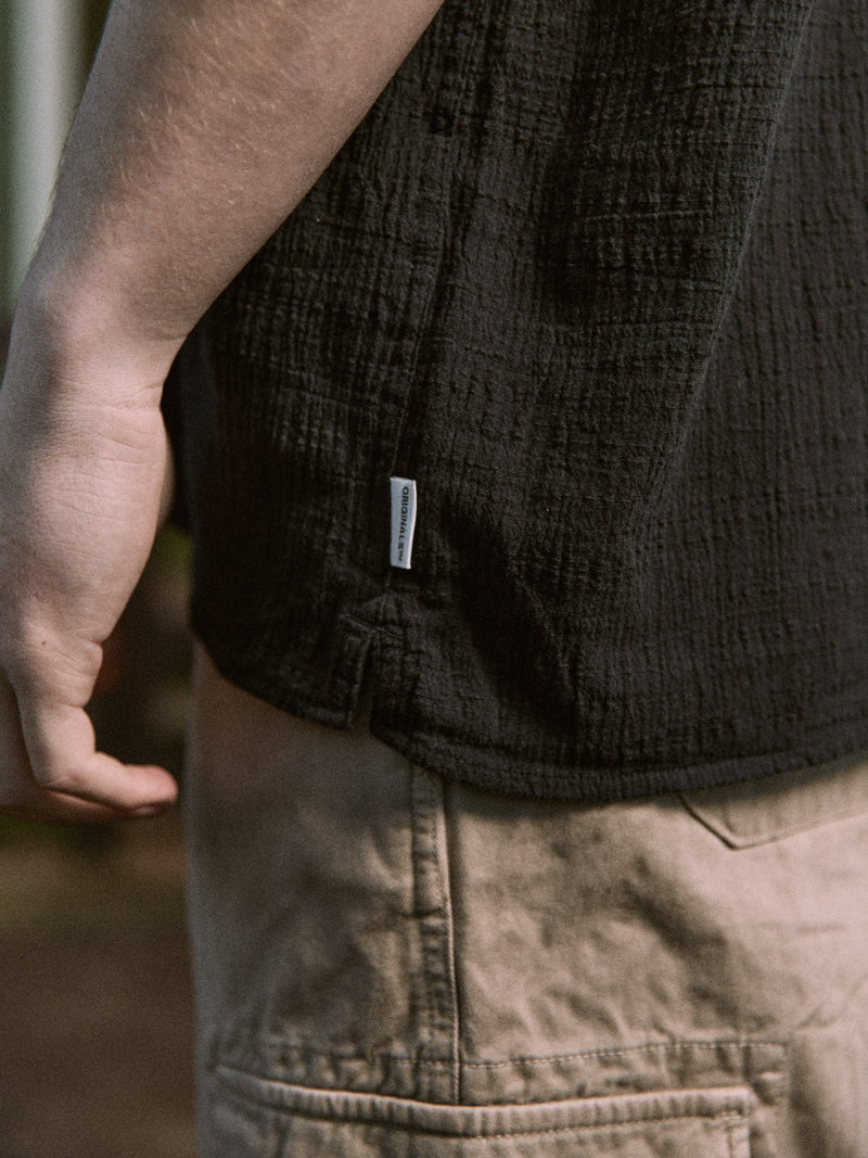 CAMISA RELAXED CRINKLE LUKE - Black