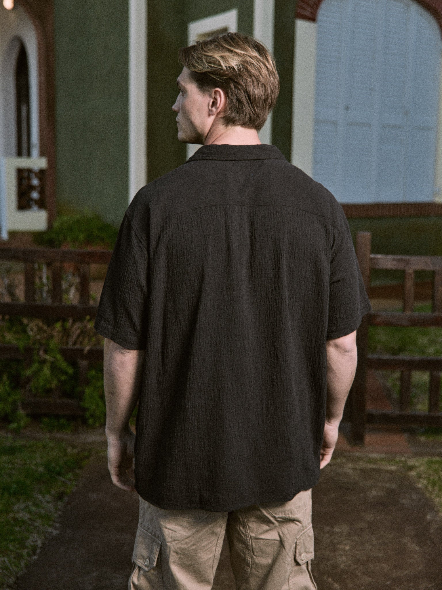 CAMISA RELAXED CRINKLE LUKE - Black