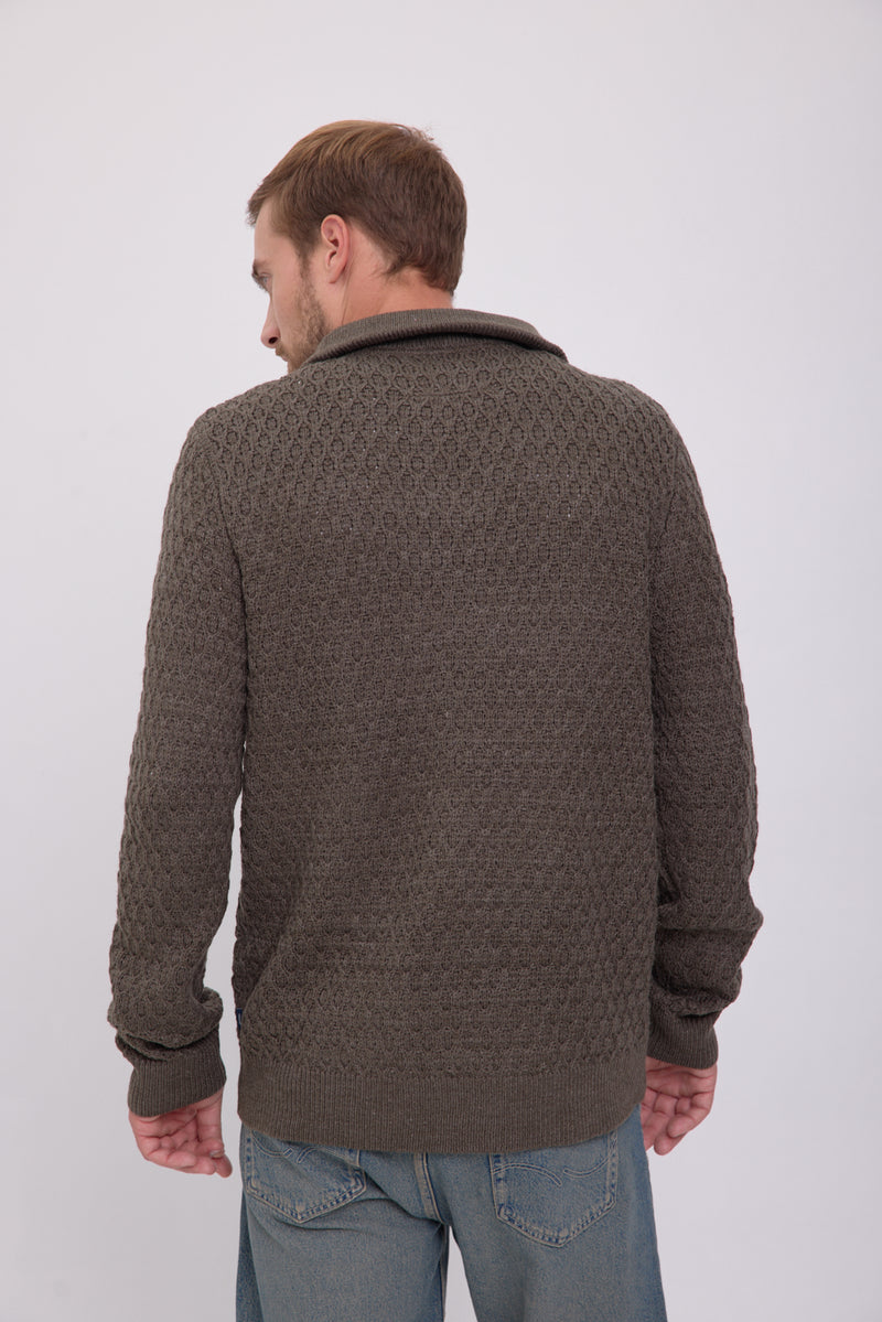 SWEATER BLUNORTH - Olive Night Detail:MELANGE