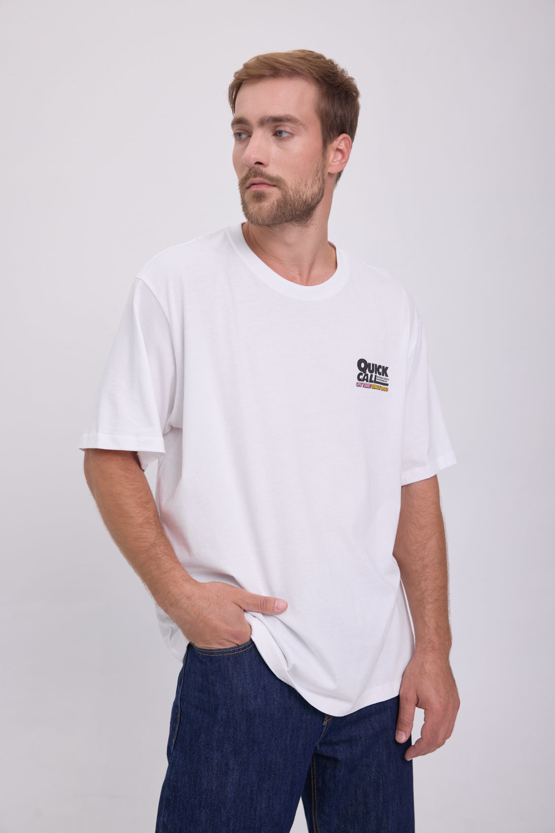 CAMISETA SALON - Bright White Print:RUNNING RABBIT
