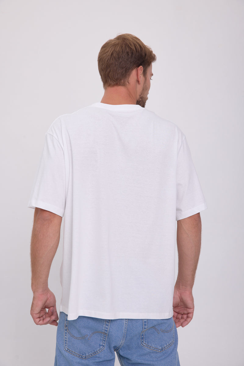 CAMISETA GAME - Bright White Print:ORANGE PRINT