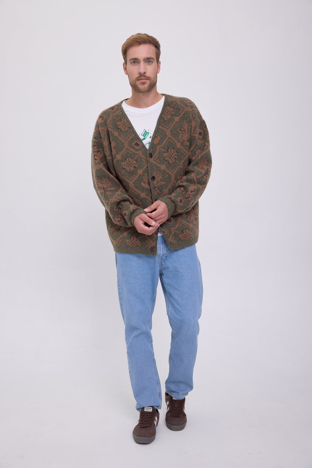 SWEATER MAGNO - Olive Night Pattern:brown pattern