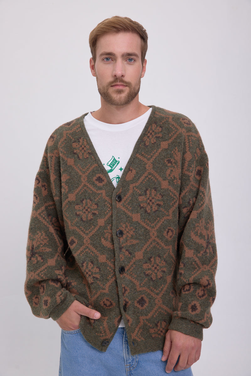 SWEATER MAGNO - Olive Night Pattern:brown pattern