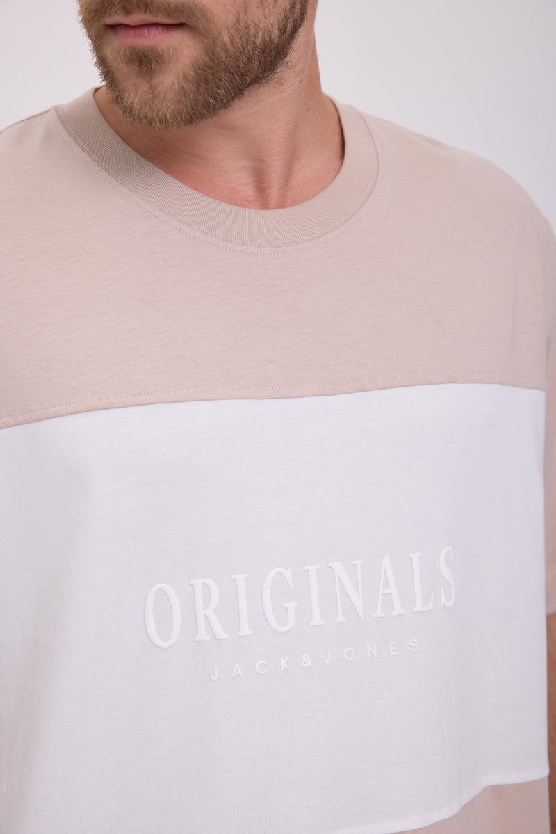 CAMISETA FREDERIKSBERG MARGATE - Moonbeam Detail:WHITE BLOCKING