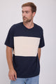 CAMISETA FREDERIKSBERG MARGATE - Sky Captain Detail:ANTIQUE WHITE BLOCKING