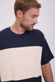 CAMISETA FREDERIKSBERG MARGATE - Sky Captain Detail:ANTIQUE WHITE BLOCKING