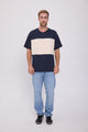 CAMISETA FREDERIKSBERG MARGATE - Sky Captain Detail:ANTIQUE WHITE BLOCKING