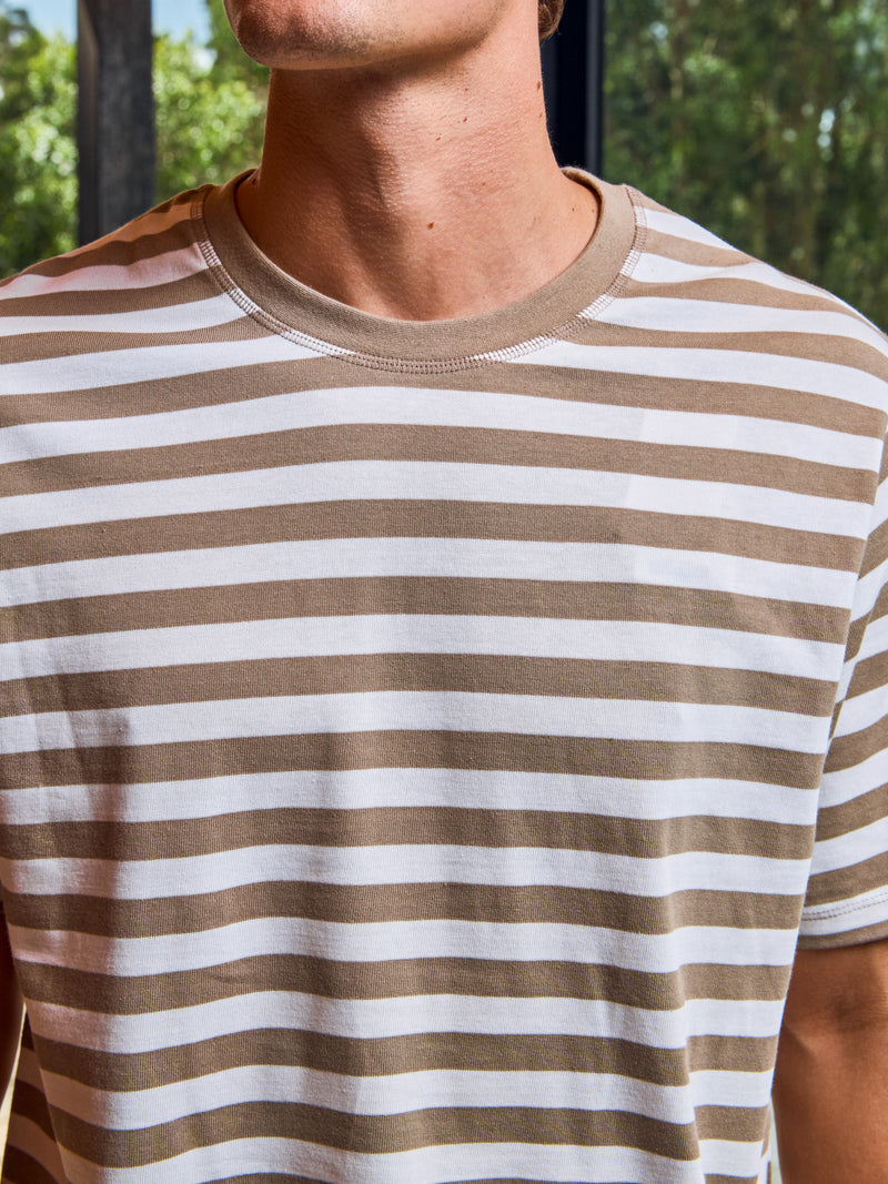 CAMISETA VESTERBRO - Humus Stripes:CLOUD DANCER