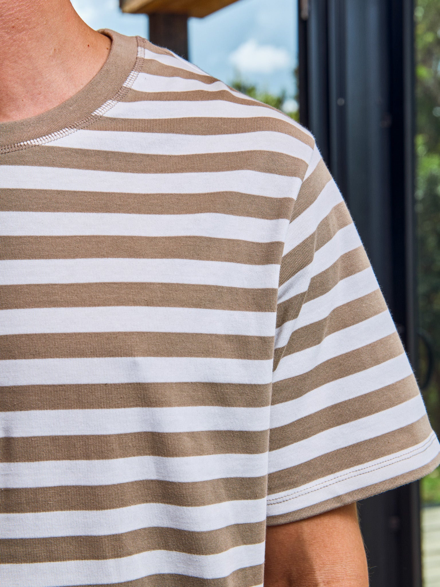 CAMISETA VESTERBRO - Humus Stripes:CLOUD DANCER