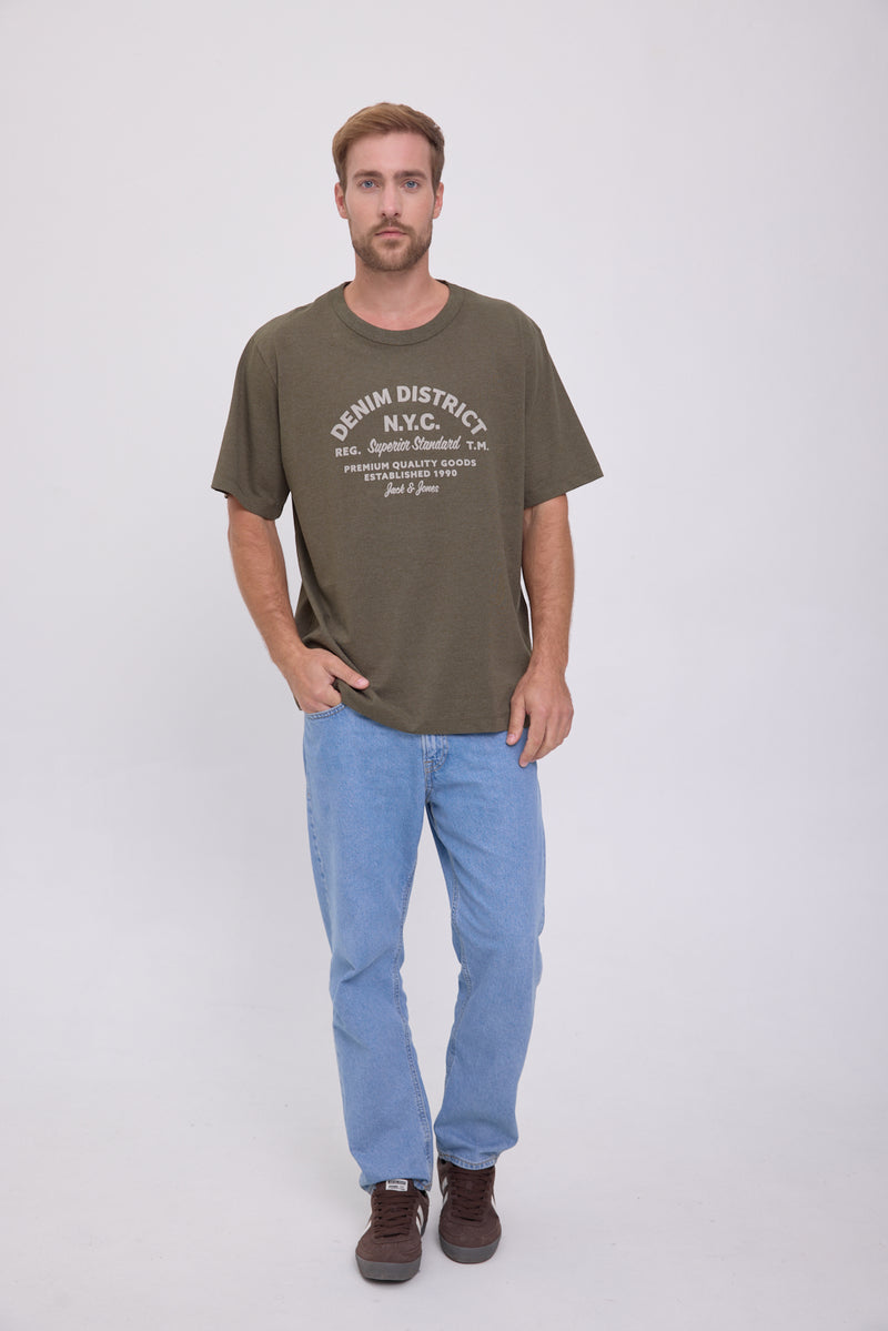 CAMISETA RASHFORD  - Olive Night Detail:MELANGE