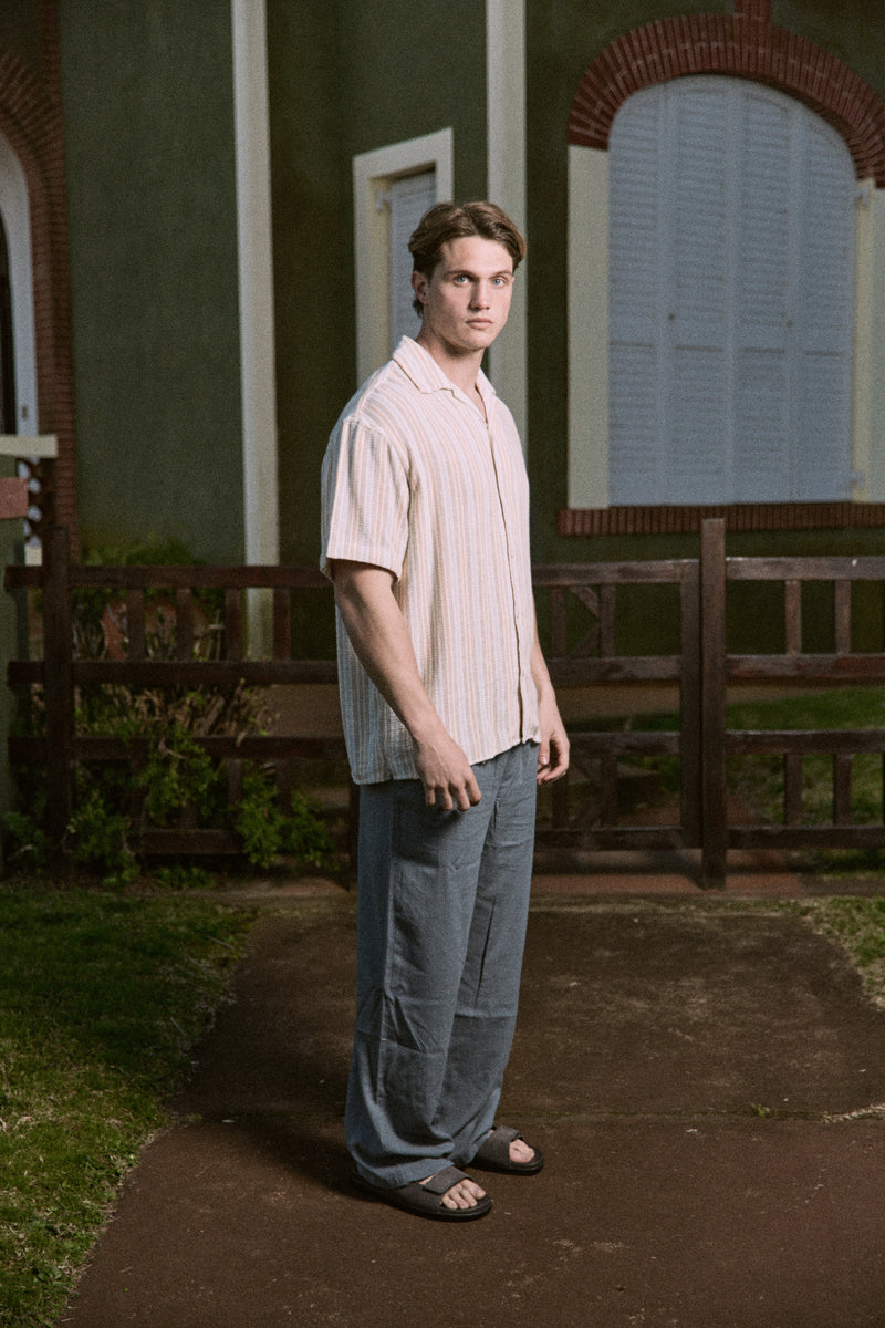 CAMISA RELAXED RAYAS COBA - Golden Apricot