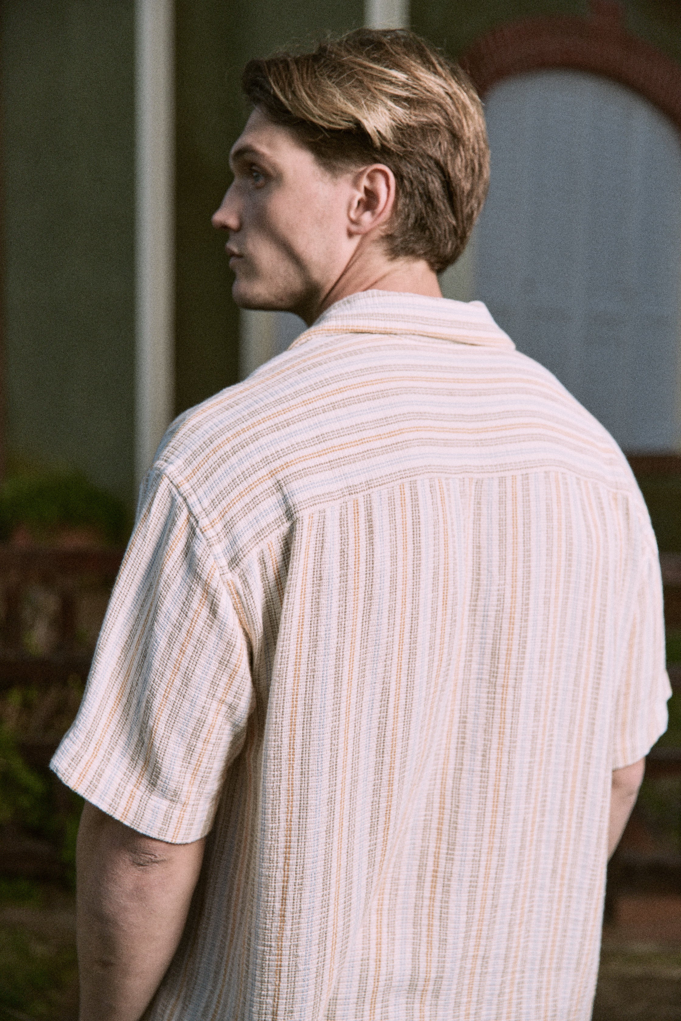 CAMISA RELAXED RAYAS COBA - Golden Apricot