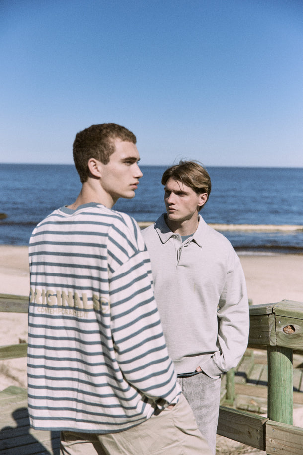 Product CAMISETA SLINGTON CREW-Stormy Weather Stripes:ANTIQUE WHITE - Image 1