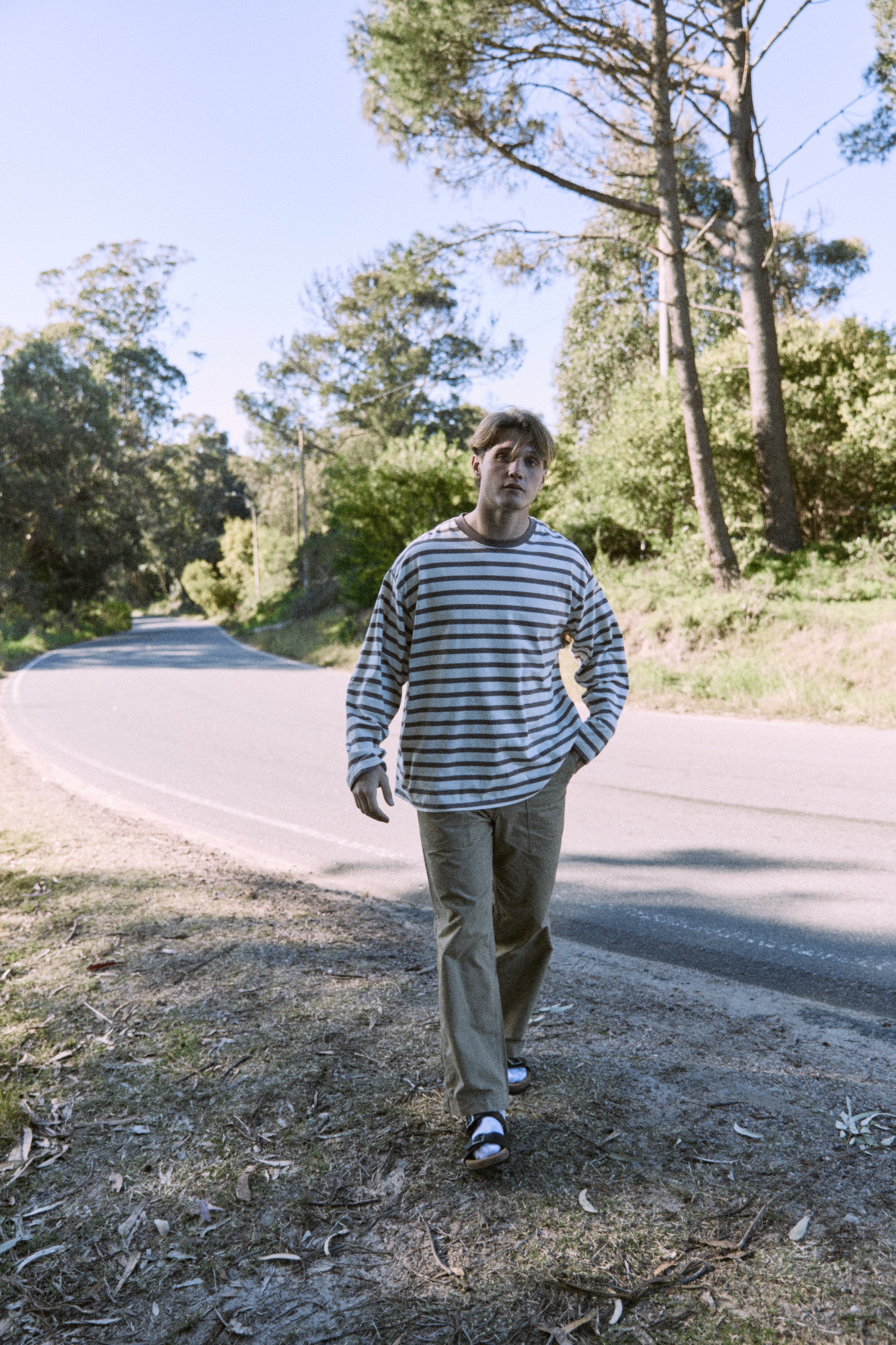 CAMISETA SLINGTON CREW-Deep Taupe Stripes:ANTIQUE WHITE