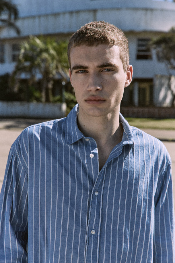 Product CAMISA DE LINO LIAM-Coronet Blue Fit:COMFORT FIT - Image 1