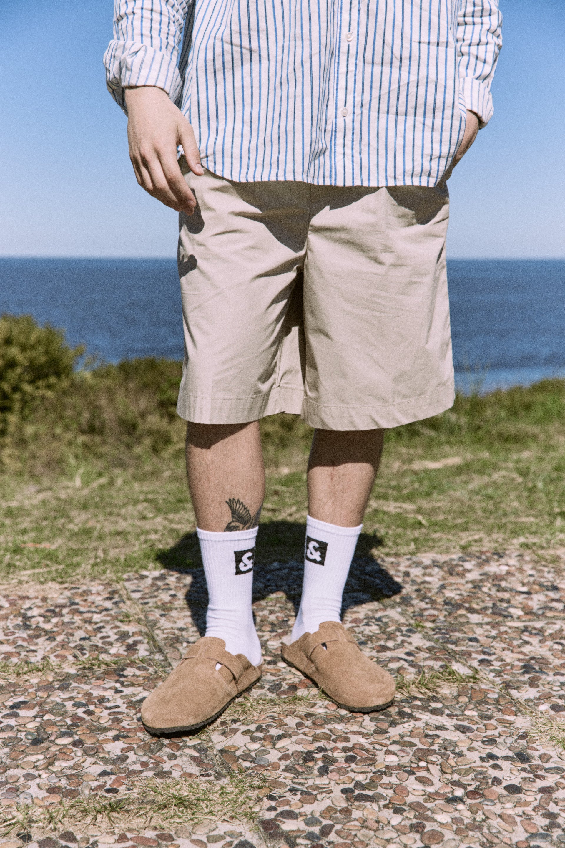 SHORT CHINO TIRO MEDIO OWEN - Silver Lining