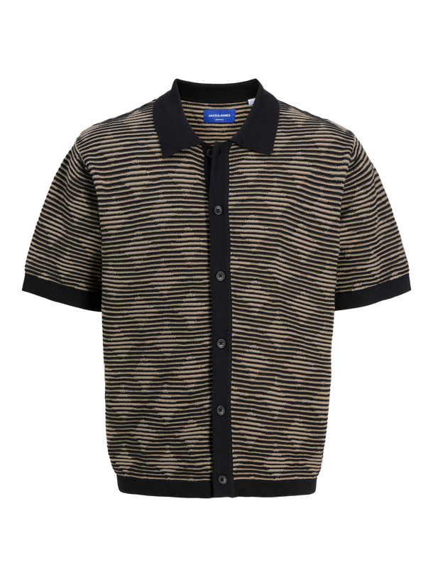 Product POLO JACQUARD PAROS-Black Detail:Silver sage - Image 1