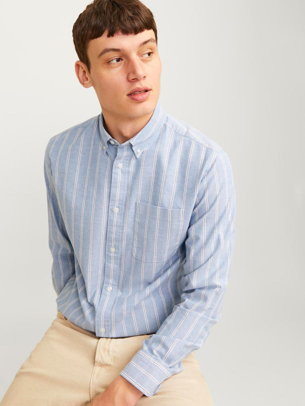 Product CAMISA SLIM MANGA LARGA OXFORD - Chambray Blue Stripes:SLIM FIT - Image 17