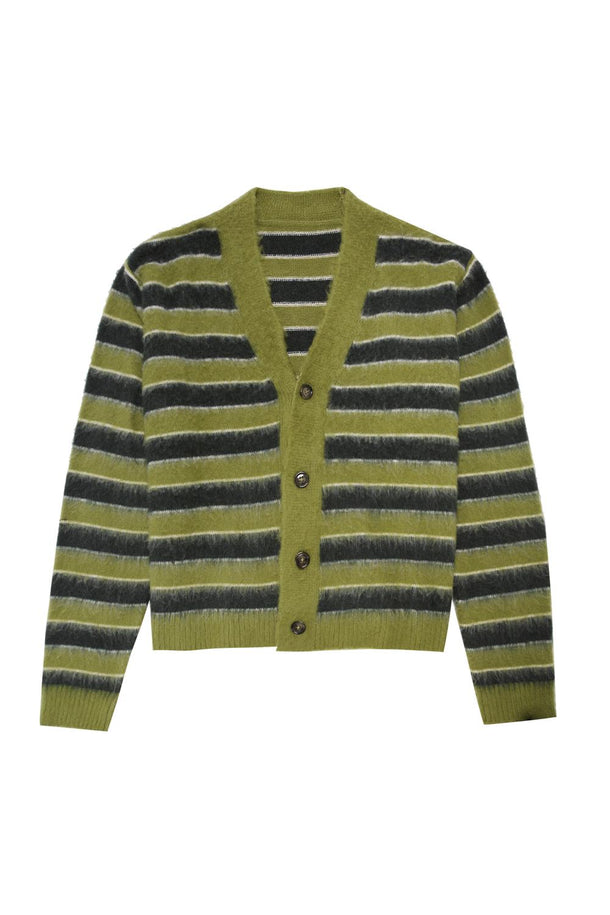 Product CARDIGAN CUELLO PICO RAYAS BMK-Green Tea - Image 4