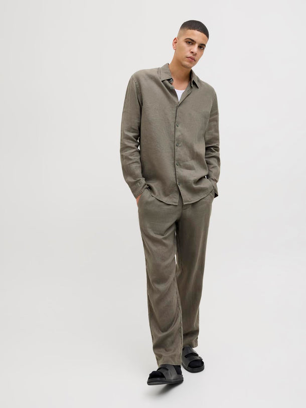 Product PANTALON CHINO LINO KARL-Tea Leaf - Image 5