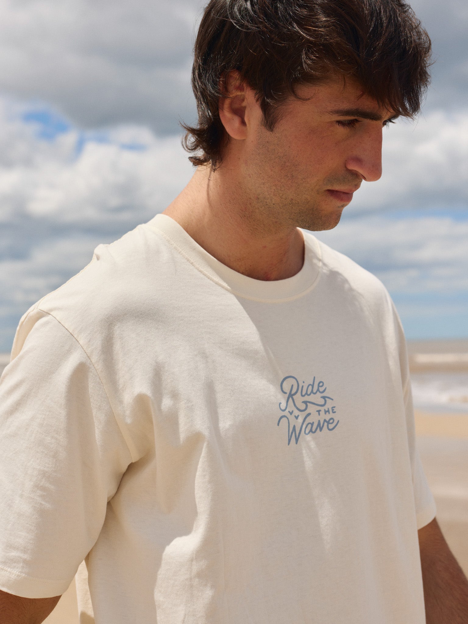 CAMISETA WAVES BREAK POINT-Antique White
