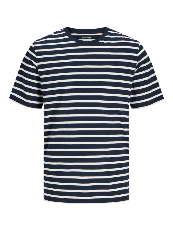 Product CAMISETA BÁSICA REGULAR MANGA CORTA ORGANIC - Navy Blazer Stripes:CLOUD DANCER - Image 12