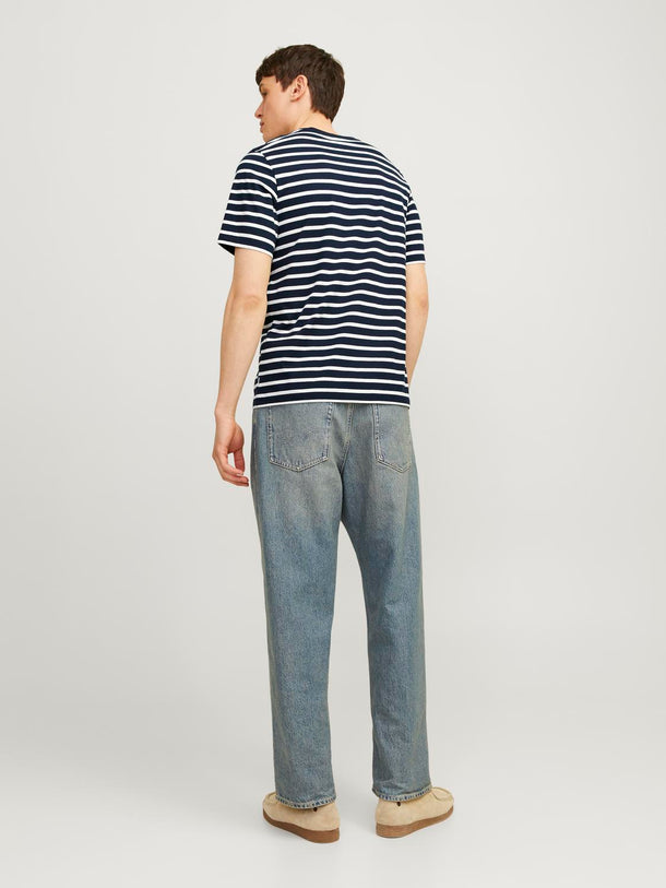 Product CAMISETA ORGANIC - Navy Blazer Stripes:CLOUD DANCER - Image 4