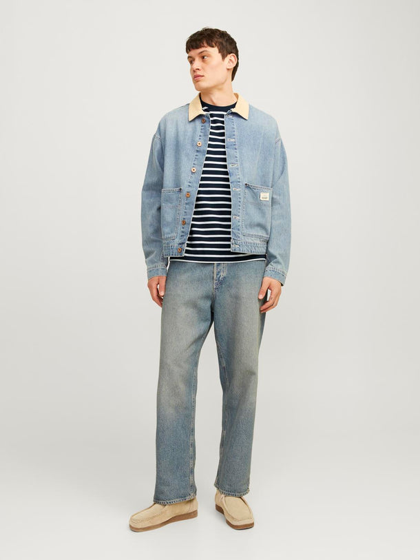Product CAMISETA ORGANIC - Navy Blazer Stripes:CLOUD DANCER - Image 6