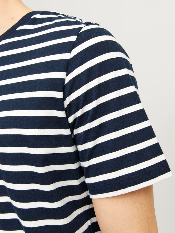Product CAMISETA ORGANIC - Navy Blazer Stripes:CLOUD DANCER - Image 3