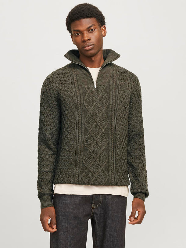 Product SWEATER BLUNORTH - Olive Night Detail:MELANGE - Image 12