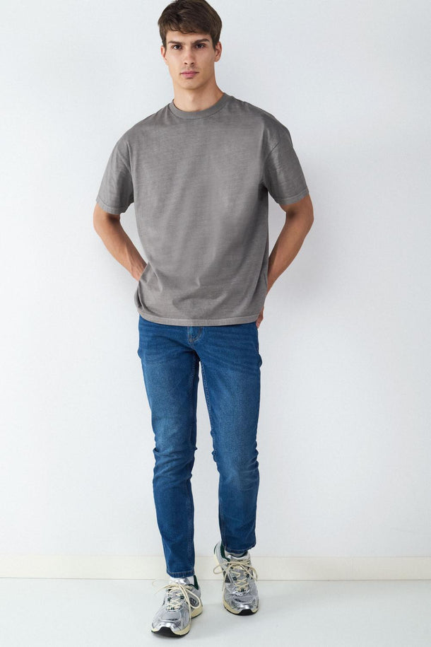 Product JEAN STRAIGHT SLIM BMK-Dark Blue Denim - Image 2