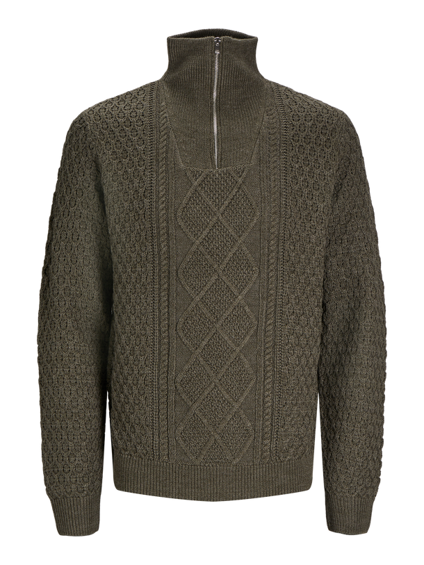 Product SWEATER BLUNORTH - Olive Night Detail:MELANGE - Image 16
