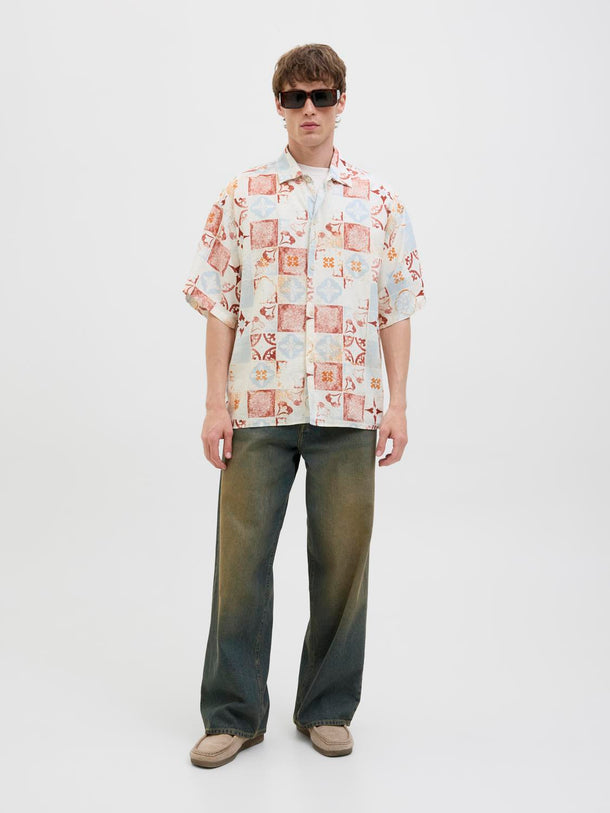 Product CAMISA WIDE DE LINO ESTAMPADA HYDRA - Cloud Dancer - Image 3