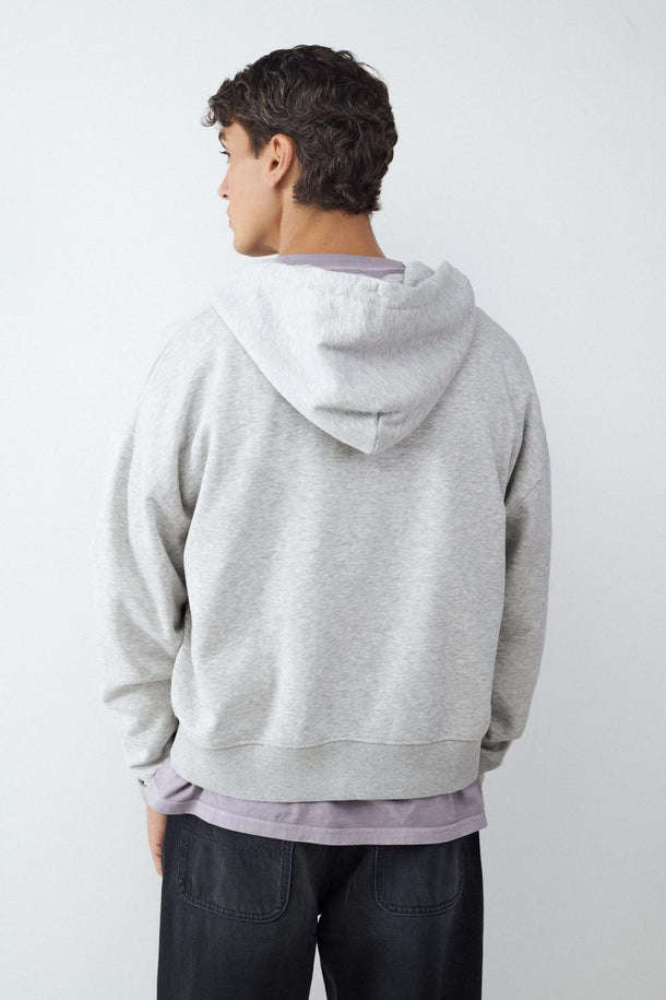 Product BUZO CAPUCHA CIERRE BMK-Grey Melange - Image 3