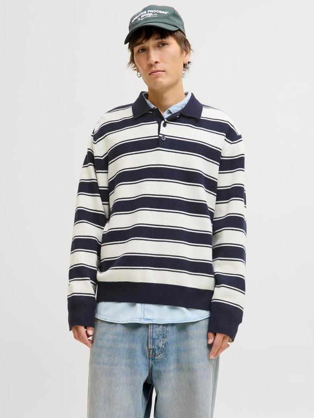 Product POLO LOOSE TEJIDO NOSTALGIA-Sky Captain Stripes:Sea Salt - Image 1