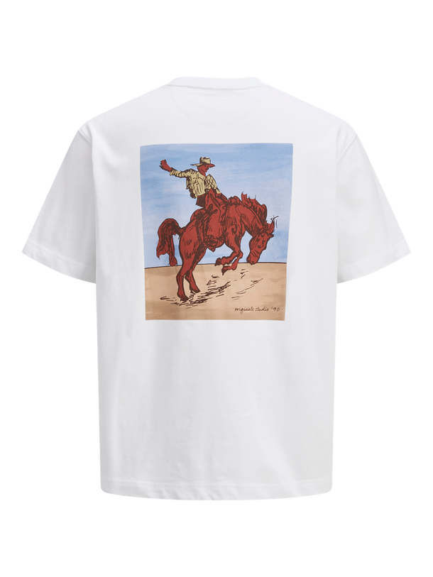 Product CAMISETA LOOSE ESTAMPADA MARRAKESH - Bright White Print:HORSE - Image 13