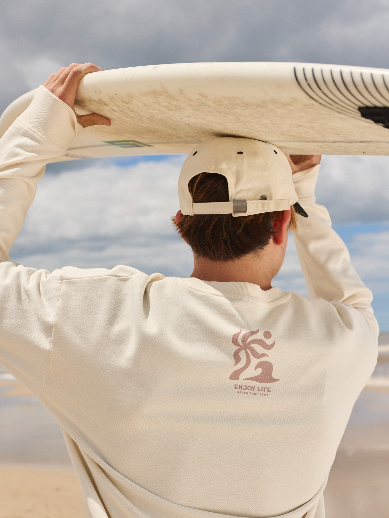 BUZO SURFS UP WAVES-Antique White