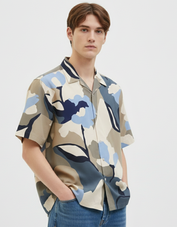 CAMISA RELAXED ESTAMPADA LUKE-Antique White