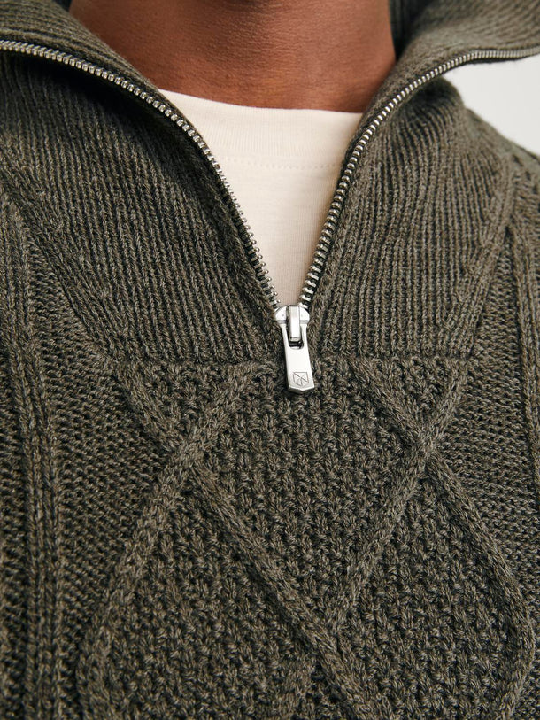 Product SWEATER BLUNORTH - Olive Night Detail:MELANGE - Image 17