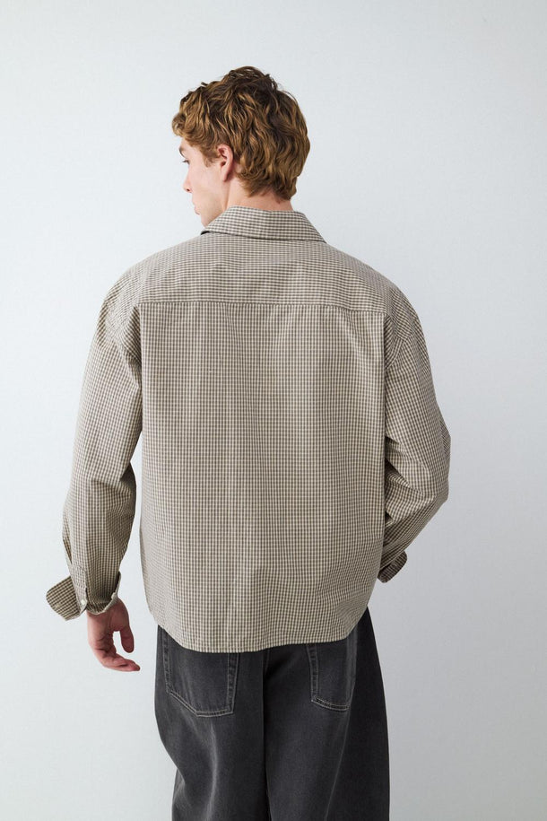 Product CAMISA DE MANGAS LARGAS BOXY-Beige - Image 3