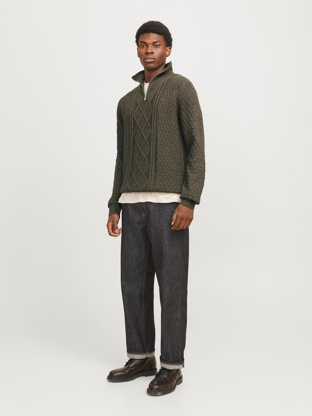 Product SWEATER BLUNORTH - Olive Night Detail:MELANGE - Image 13