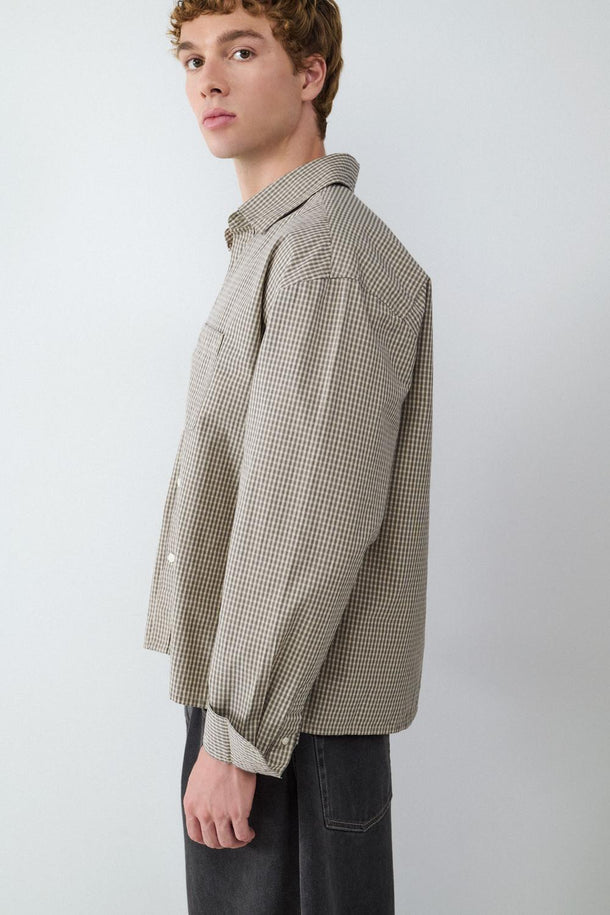Product CAMISA DE MANGAS LARGAS BOXY-Beige - Image 6