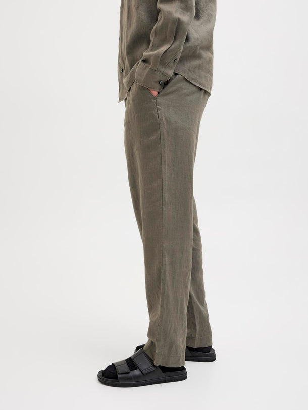 Product PANTALON CHINO LINO KARL-Tea Leaf - Image 6