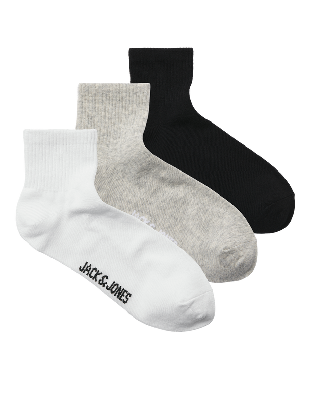 Product MEDIAS PACK 3 LEON - White Pack:Light grey melange - Black - Image 1