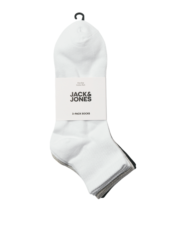 Product MEDIAS PACK 3 LEON - White Pack:Light grey melange - Black - Image 5