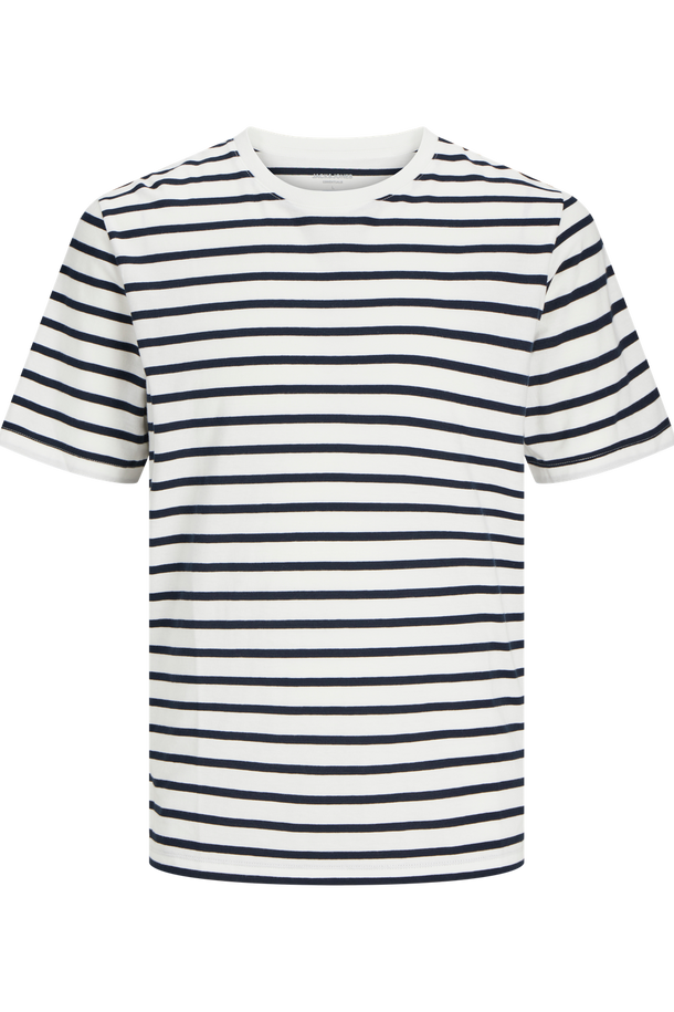 Product CAMISETA ORGANIC - Cloud Dancer Stripes:NAVY BLAZER - Image 2